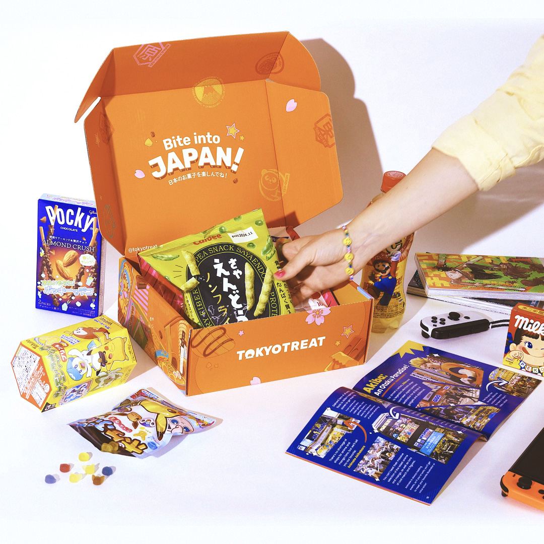 Abstract image showing USP (unique selling points) section, TokyoTreat themed graphics.
